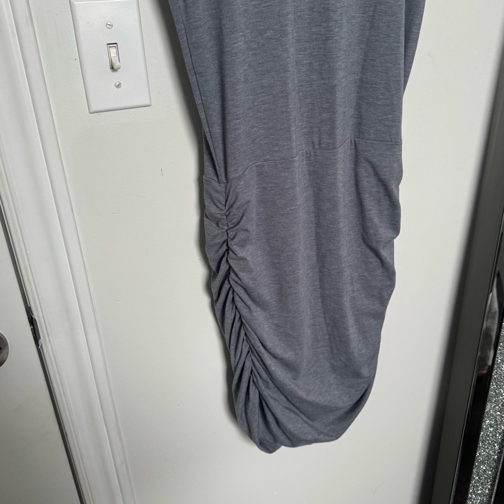 Athleta topanga Casual Gray Ruched Dress mini athleisure sporty XS - Picture 3 of 5